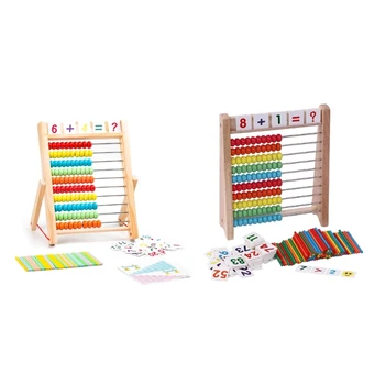 co231 Математическая игра Abacus для детей Деревянная счетная игрушка со 100 бусинами для изучения чисел и подсчета