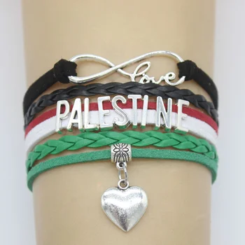 браслет infinity love palestine, браслет-оберег в виде сердца, браслеты с флагом love palestine для женщин и мужчин, ювелирные изделия