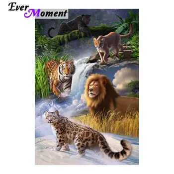 Ever Moment Painting Big Cats DIY 5D Алмазная Живопись Вышивкой Крестом Алмазная Полная Мозаика DP для Стены ASF813