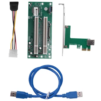 Карта адаптера PCI Express к двум PCI PCIe X1 к маршрутизатору Tow Riser Card с 2 слотами PCI 2,5 Гбит/с Поддержка Windows Linux
