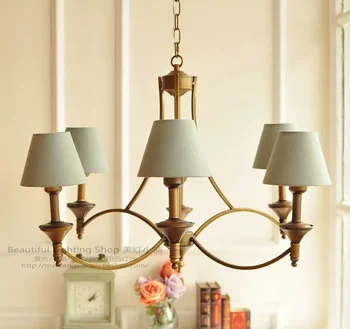 Люстра Простая, европейская, такая легкая, такая красивая, пасторальная, современная американская лампа в гостиной, лампа для кабинета, лампа для спальни