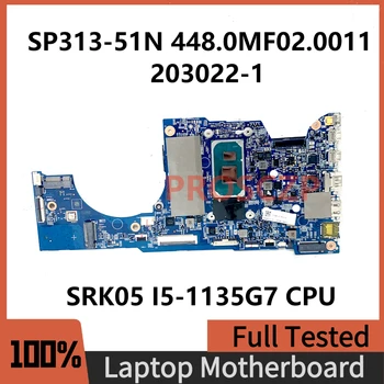 448.0MF02.0011 203022-1 Материнская плата Для ноутбука Acer Spin 3 SP313-51N Материнская Плата С процессором SRK05 I5-1135G7 100% Полностью Работает Хорошо