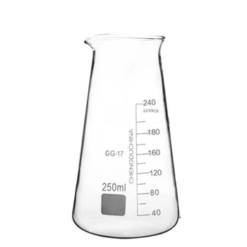 250 мл Конический трехугольный стакан Химическая лаборатория Боросиликатный треугольный стакан из прозрачного стекла с носиком БЕСПЛАТНАЯ доставка