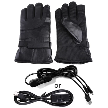 Водонепроницаемые перчатки с подогревом, зимние лыжные теплые перчатки для мужчин, теплая перчатка с утолщенной подкладкой