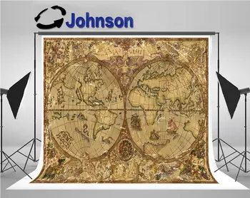 пиратский винтажный фон для фотографий с картой Атласа мира, высококачественные фоны для компьютерной печати на стенах