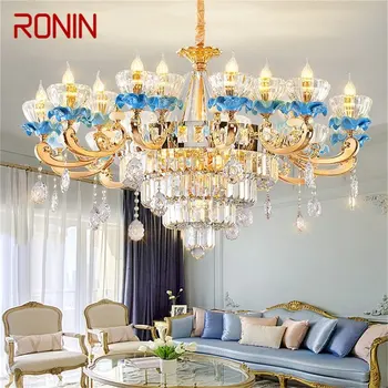 Современная люстра RONIN Nordic, креативная Роскошная хрустальная светодиодная свеча, подвесной светильник для домашнего декора, гостиная, светильники в вестибюле отеля