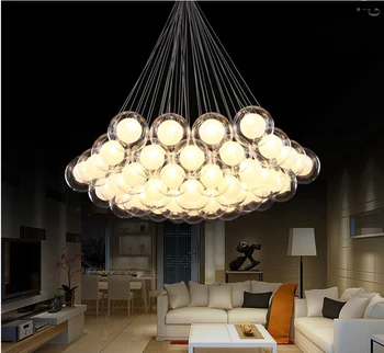 Скандинавская светодиодная люстра, современная люстра для гостиной 96 В-220 В, простой стеклянный шар, украшение дома, лампа для столовой, спальни