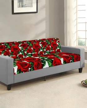 Цветок ко Дню Святого Валентина, Красная роза, чехлы для диванов для гостиной, эластичные чехлы для подушек сидений, чехлы для диванов L-образной формы