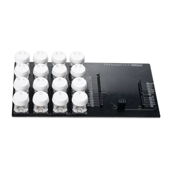 RGBDuino RGB Keypad V1.0 клавиатура 4x4 DC5V с RGB подсветкой Белые круглые колпачки для клавиш для плат Duino LX9A
