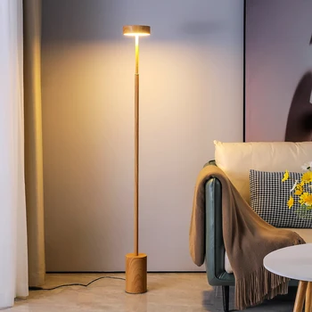 Японский торшер в стиле бревенчатого дерева, гостиная, Спальня, Скандинавский минимализм, Креативная Простая Современная Вертикальная настольная прикроватная лампа