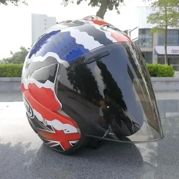 Шлем телохранителя с открытым лицом 3/4, чистый белый Защитный шлем для гоночного мотоцикла, картинга, Вместительный велосипедный мотоциклетный шлем