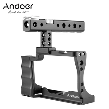 Держатель камеры Andoer для цифровой зеркальной камеры Canon EOS M50 + комплект верхней ручки из алюминиевого сплава с креплением для холодного башмака