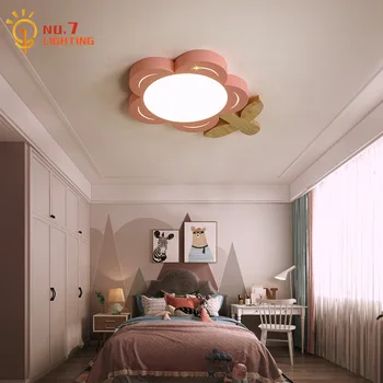 Мультяшный креативный простой цветочный абажур, светодиодный потолочный светильник для мальчиков / девочек, декор детской комнаты, спальня, Балкон детского сада