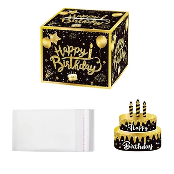 Копилка для наличных на день рождения Подарочный набор для копилки с поздравительной открыткой и клейкими пакетами Прочный Простой в использовании
