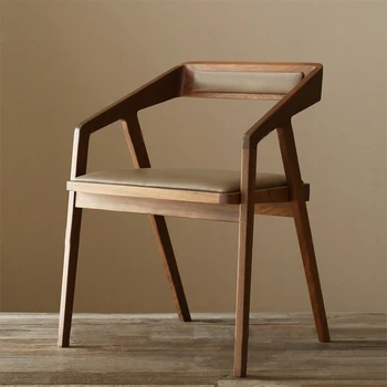 Обеденный стул Nordic из массива дерева - натуральный, простой и удобный. Американский стул для отдыха, кресло для кафе и гостиниц.