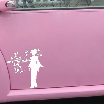 Японская девушка-гейша LYKX Ветка дерева Сакура, Японская наклейка на автомобиль, Автомобили, Мотоциклы, Внешние аксессуары, Виниловые наклейки