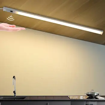 Умная светодиодная лента для подсветки бара с питанием от USB 5 В, датчик поворота руки, лампа из алюминиевого профиля, подсветка кухонного шкафа, шкафов-купе, буфета