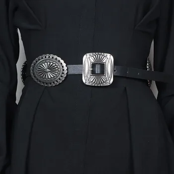 Женский модный корсет из искусственной кожи с винтажной пряжкой, женское пальто с широким поясом, пояс для платья, узкий пояс J047