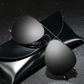 Роскошные мужские поляризованные солнцезащитные очки Для вождения, Солнцезащитные очки для мужчин и женщин, Брендовые Дизайнерские Мужские Винтажные Черные солнцезащитные очки Pilot UV400