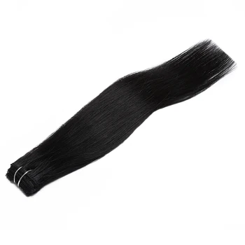 Прочные качественные человеческие натуральные волосы woman 25g 5pcs #1B remy hair straight clip ins для наращивания человеческих волос (5 г / шт, 5 шт./упак.)