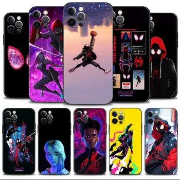 Marvel Человек-Паук Майлз Гвен Чехол Для Телефона Apple iPhone 15 11 14 13 12 Pro Max 13 12 Mini XS Max XR X 7 8 Plus Силиконовая Оболочка