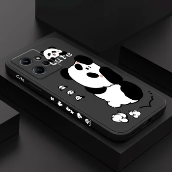 Чехол для телефона Sleeping Panda Для Xiaomi Redmi Note 12 12S 11 11S 10 10T 10S 9 9S 8 7 Pro Plus 4G 5G Жидкий Силиконовый Чехол