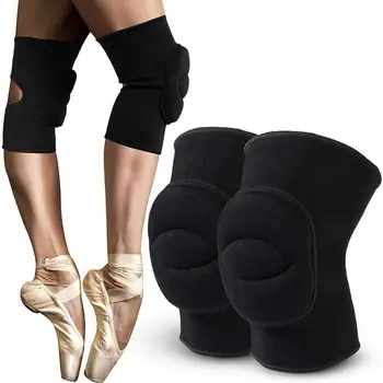 Наколенники для танцев, утолщенная дышащая защитная опора для колена для занятий спортом, черный наколенник для йоги, бега, волейбола.