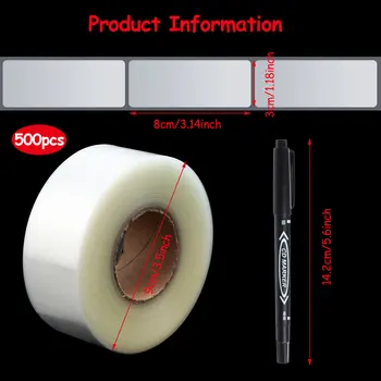 500 шт. / рулон Прозрачная наклейка из ПВХ для скрапбукинга для упаковки и этикеток с равномерным уплотнением Прозрачные наклейки с водонепроницаемым клеем