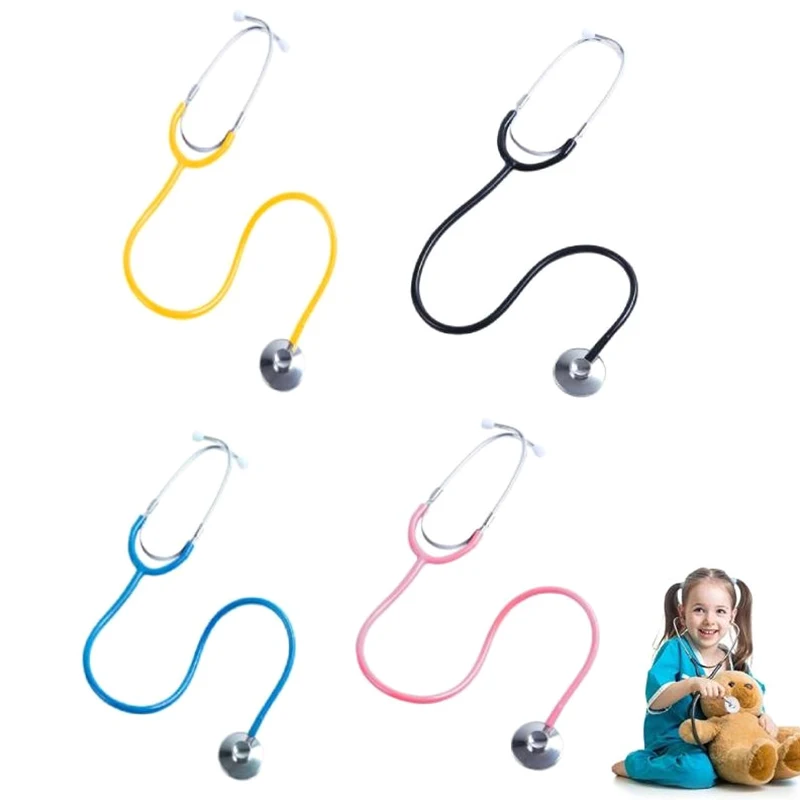 Детский игрушечный стетоскоп, настоящий рабочий Стетоскоп для детских ролевых игр, костюм медсестры, милый аксессуар для медицинской ролевой игры в доктора